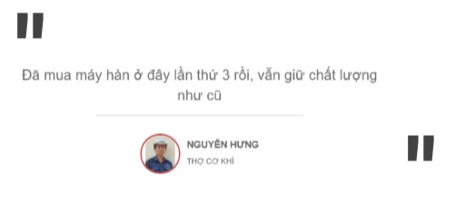 Đánh giá khách hàng đã mua máy hàn Mig Telwin tại Hup Hong