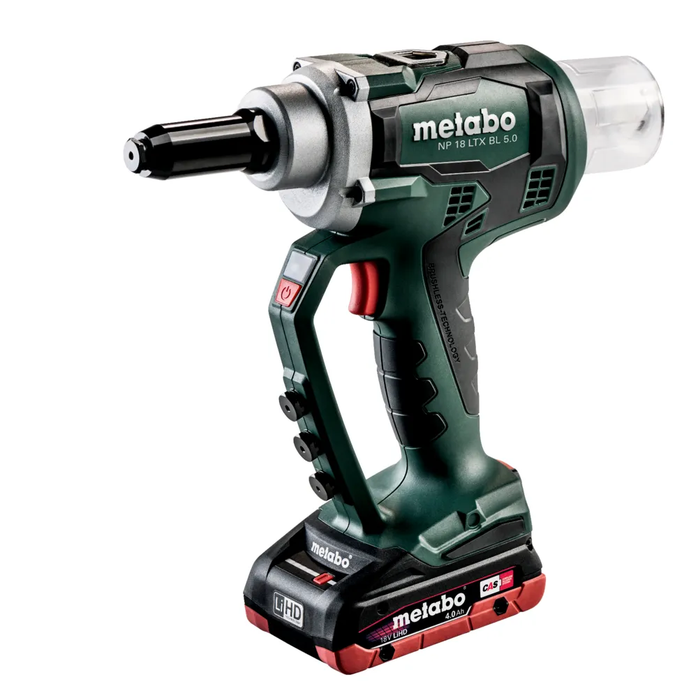 Máy rút rive NP 18 LTX BL 5.0 18V kèm 2 pin LiHD 4,0Ah, sạc và metaBOX