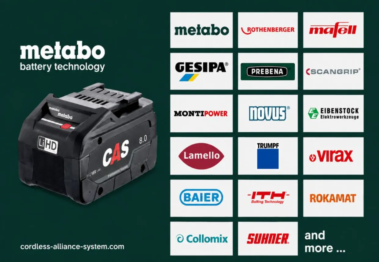 Bộ pin sạc BASIC SET 2X5.2 AH thuộc CAS tương thích với hơn 40 thương hiệu và hơn 500 dòng máy khác nhau