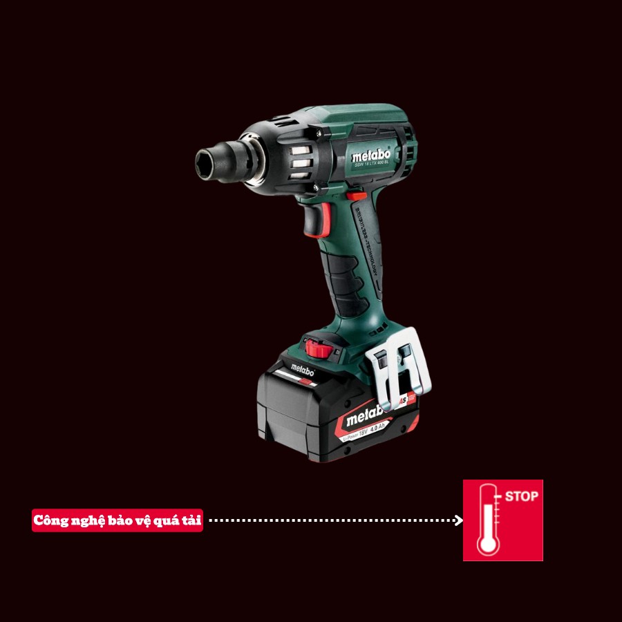 Bảo vệ quá tải Máy Siết Bu Lông Bắt Vít Dùng Pin Metabo SSW 18 LTX 400 BL