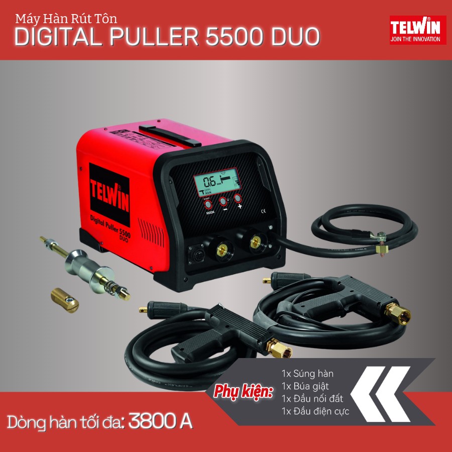 Máy hàn rút tôn Digital Puller 5500 Duo sử dụng hệ thống điện tử 