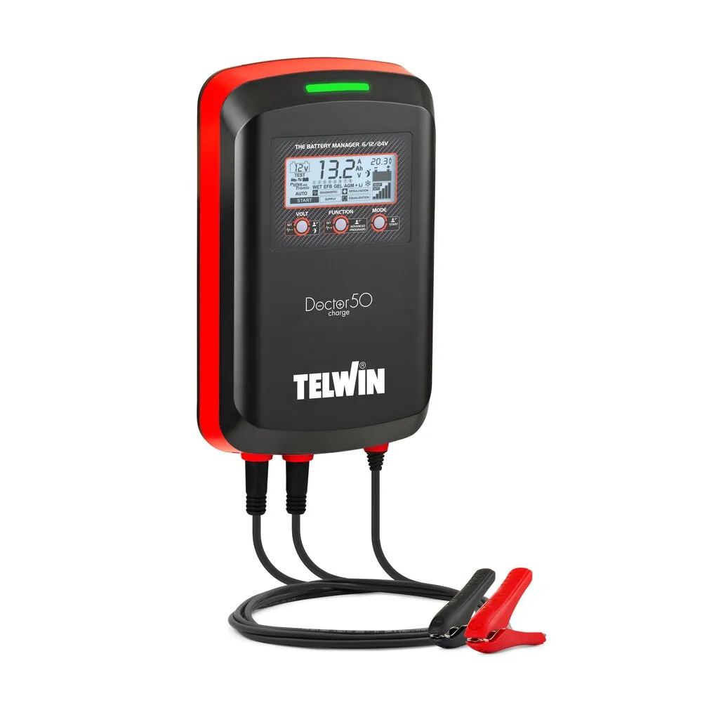 Battery Manager chuyên nghiệp với màn hình LCD và cáp kẹp